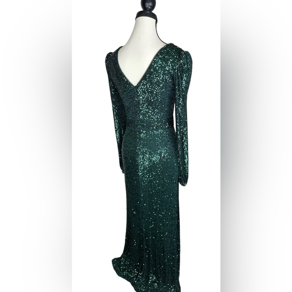 XSCAPE Women’s long sleeve sequence Green size 6 - Picture 3 of 7